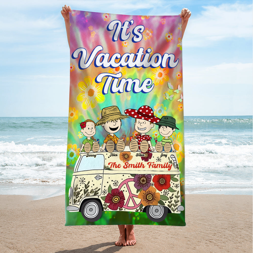 Personalized Gifts For Family Beach Towel It's Vacation Time 04TOMH080125PA-Homacus