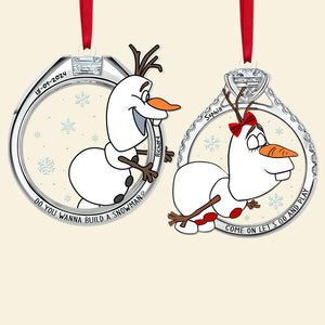 Personalized Gifts For Couple Matching Ornament, Naughty Snowman in Christmas Rings 01tgqn270924-Homacus