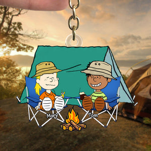 Personalized Gifts For Camping Couple Keychain, Keys To Happy Camper 03qhtn110125pa-Homacus