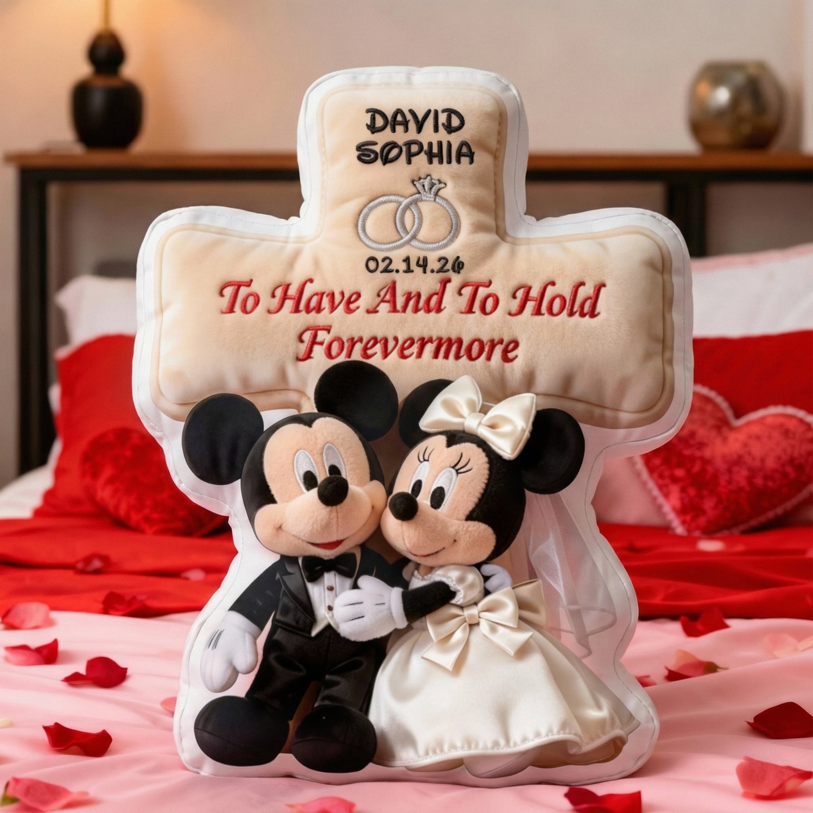 Romantic Wedding Couple Pillow - Personalized Anniversary Gift For Couple 04NALU231225-Homacus