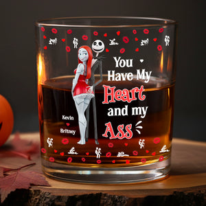 Funny Couple Halloween Glass Mug Personalized Gifts For Couple 01NADT120925-Homacus