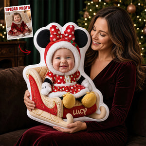 Christmas Baby Sleigh Pillow - Custom Photo Gifts For Kids 02pgdt101026-Homacus