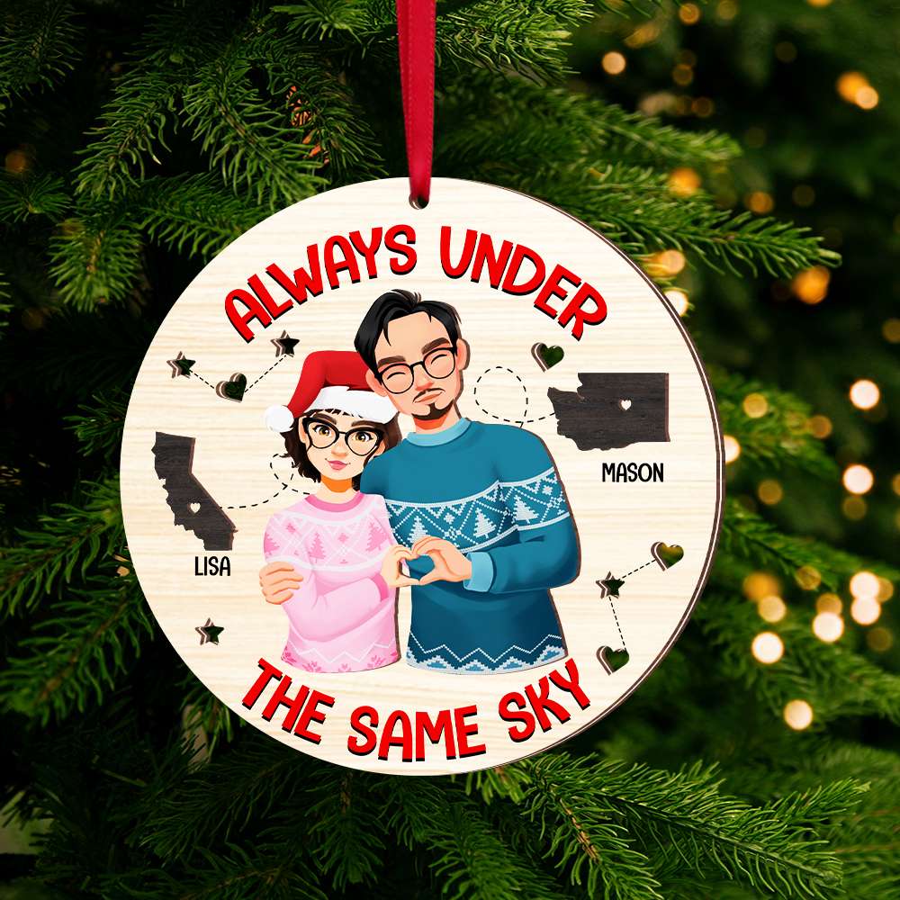 Personalized Christmas Gifts For Couple Ornament 02NAMH011024PA-Homacus