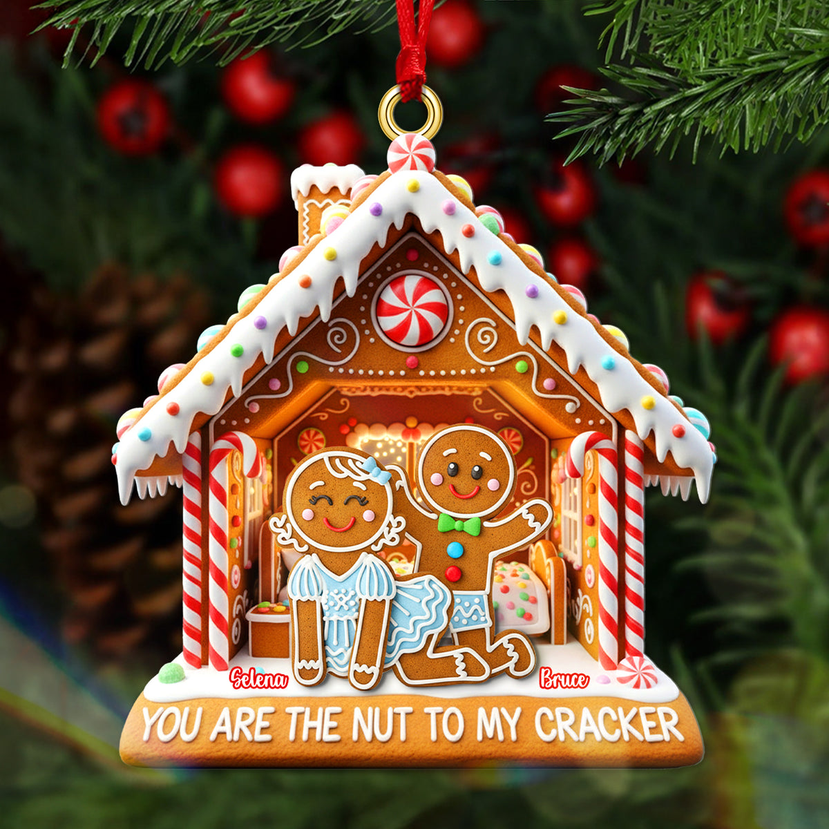 Personalized Gifts For Christmas, Naughty Couple Gingerbread Custom Shape Acrylic Ornament 02pgmg180925-Homacus