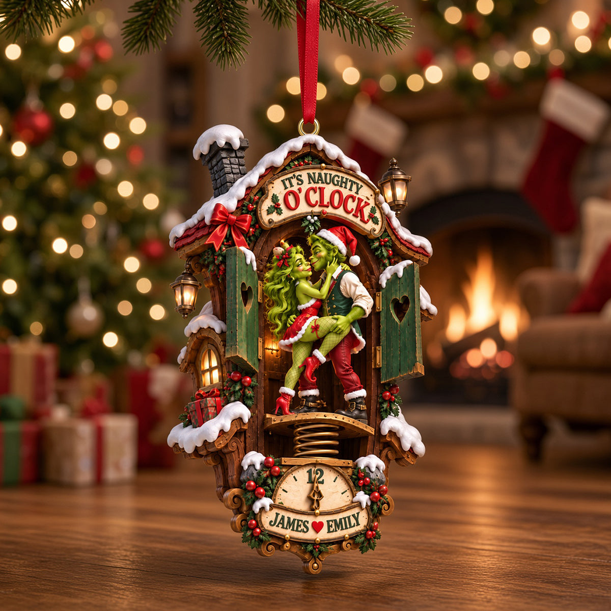 Cheeky Lovers Christmas Ornament - Personalized Gifts For Couple 04HATN240926-Homacus