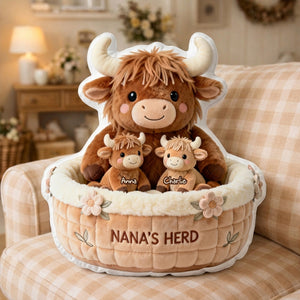 Cute Highland Cow Custom Pillow - Personalized Gifts For Grandma 05NALU280226-Homacus