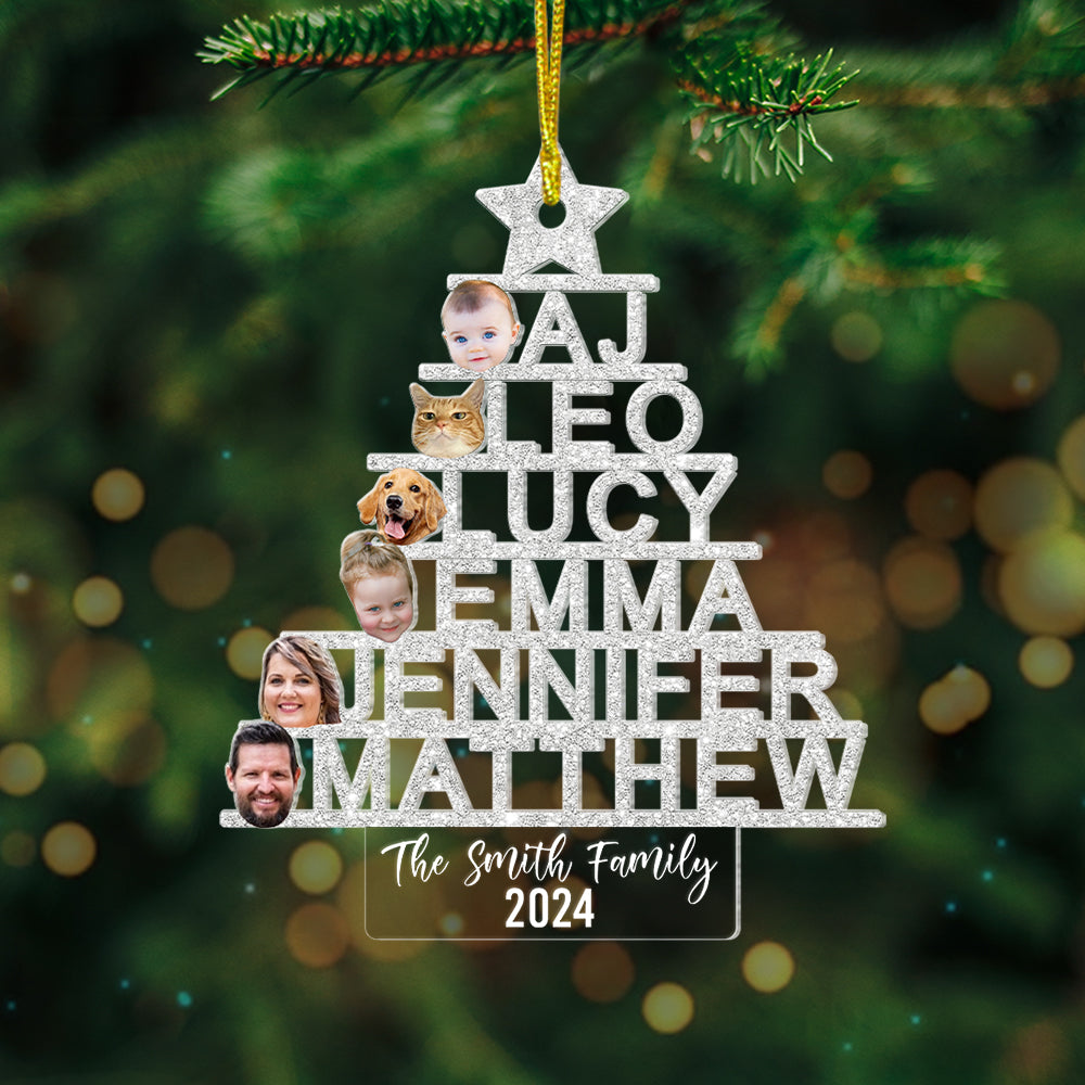 Custom Photo Gifts For Family Names Christmas Tree Ornament 03qhtn081024-Homacus