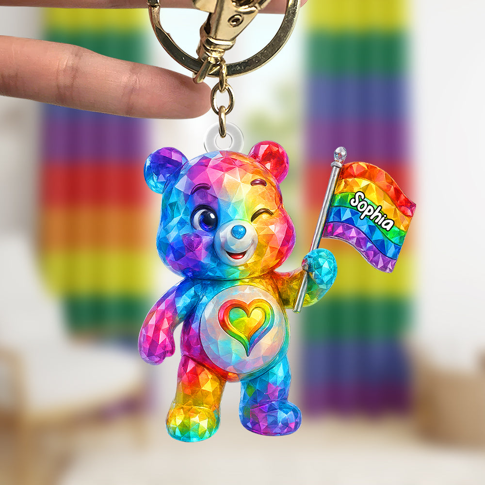 Cute Bear LGBT Keychain - Personalized Gifts For LGBT 05hutn290525-Homacus