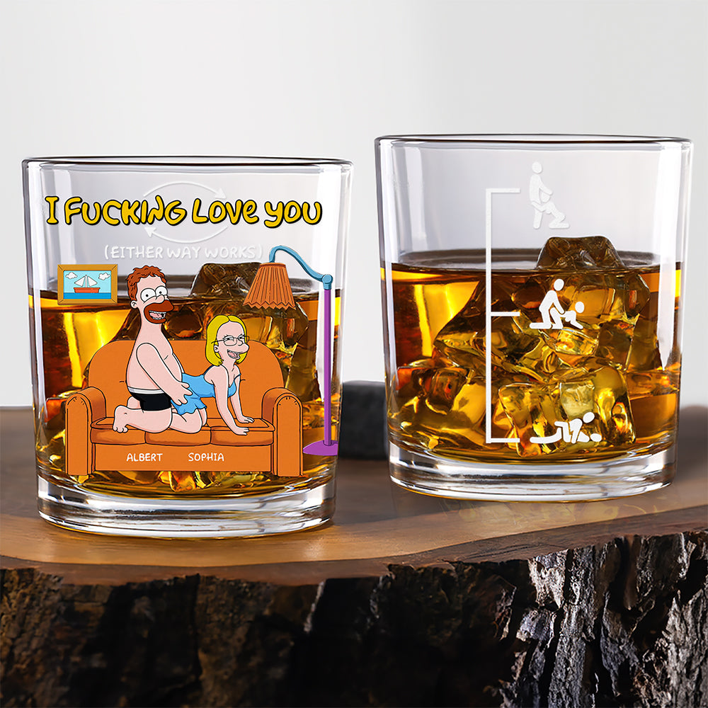 Naughty Couple Round Whiskey Glass - Personalized Gifts For Couple 01toqn160525pa-Homacus