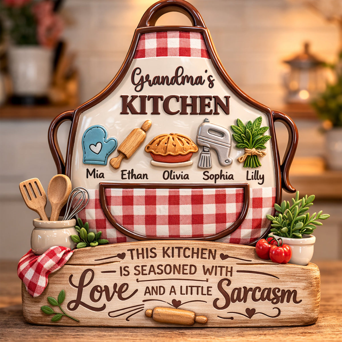 Mama's Kitchen Acrylic Plaque - Personalized Gifts For Mom 04TYQN140326-Homacus