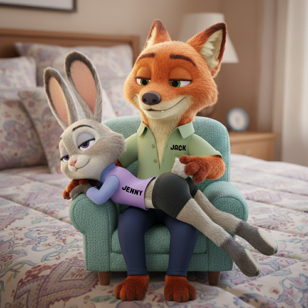 Cute Animated Couple Personalized Gifts For Couple Shaped Pillow 03natn261125-Homacus