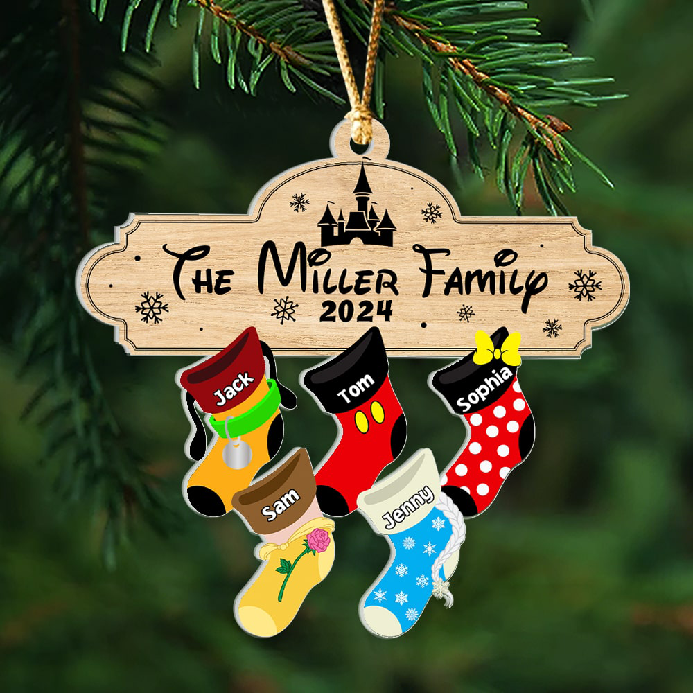 Christmas Family Socks - Personalized Stocking Ornament-Homacus