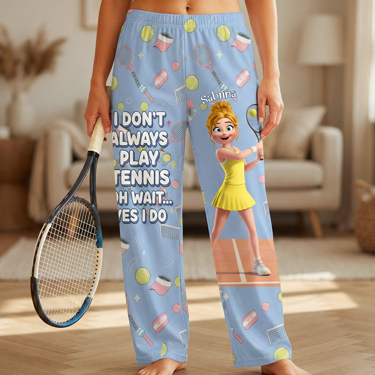 Tennis Girl Pajama Pants - Personalized Gifts For Tennis Lovers 02nata300126-Homacus