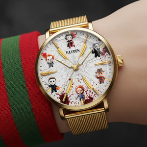 Cute Horror Characters Mesh Straps Watch - Personalized Gifts For Horror Movie Fans 03QHLU170725-Homacus
