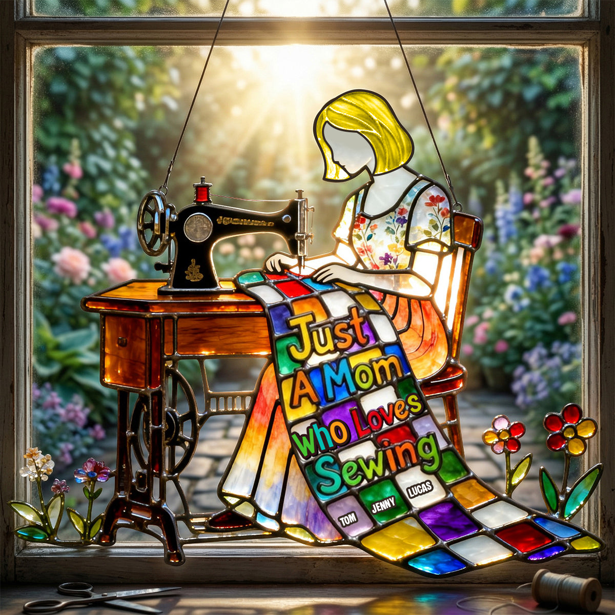 Mom’s Sewing Corner Suncatcher - Personalized Gifts For Mom 04OHTN250326-Homacus