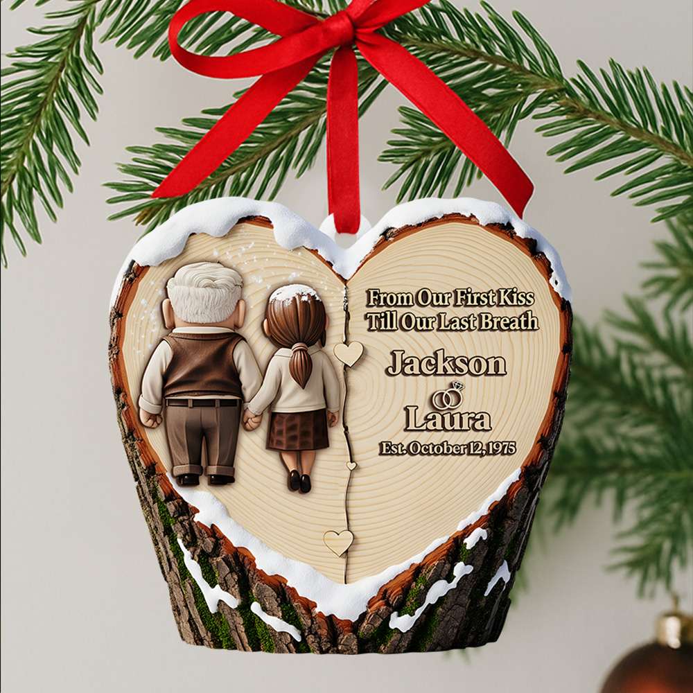 Holding Hands Old Couple Ornament - Personalized Christmas Anniversary Gifts For Couple 01OHLU110825-Homacus