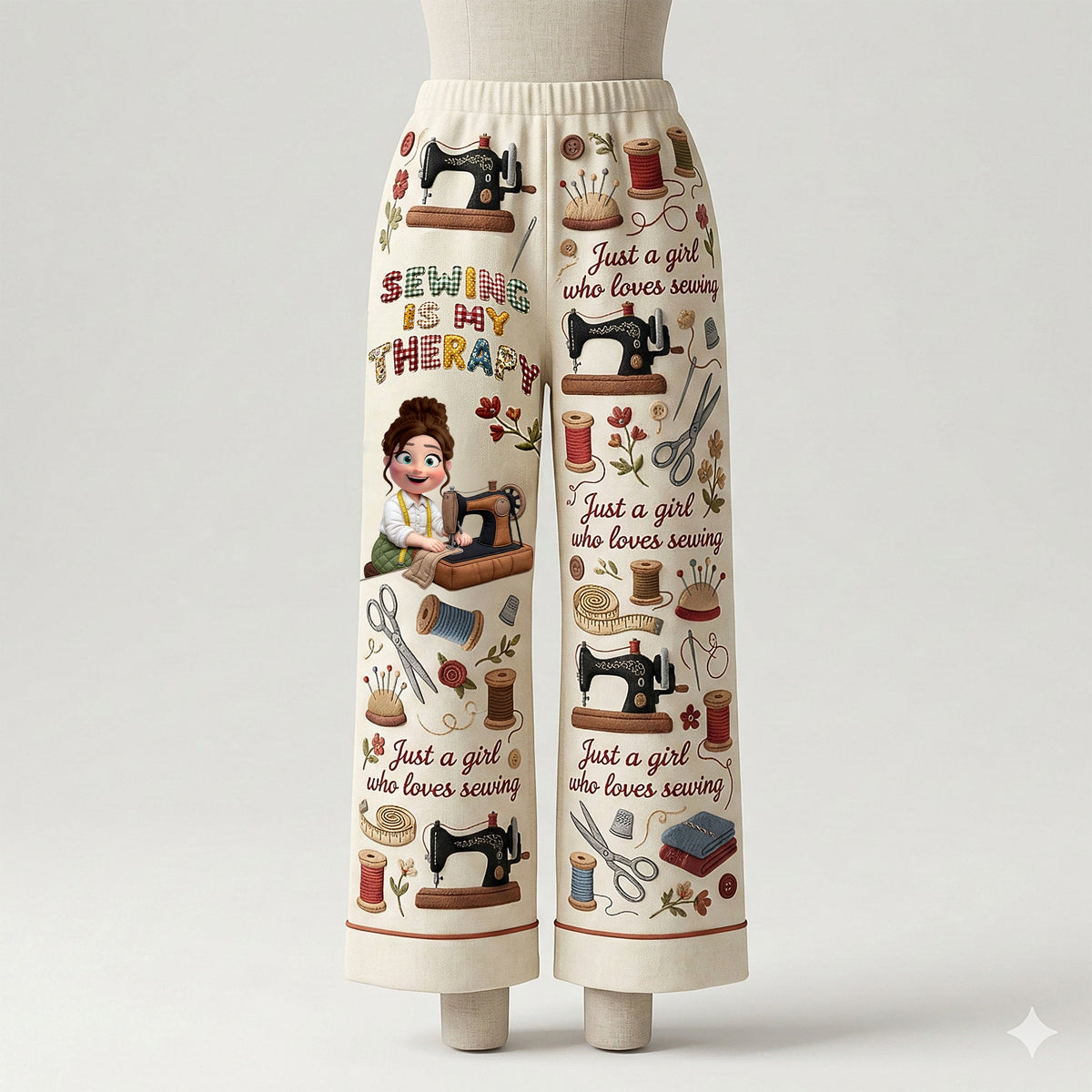 Sewing Is A Therapy Pajama Pants - Personalized Gift For Sewers 03PALU140126-Homacus