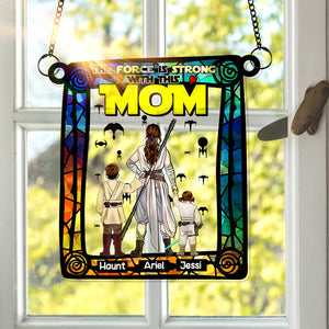 Personalized Gifts For Mom Suncatcher Ornament Strong Mom & Her Little Ones 05XQLU270225HHHG-Homacus