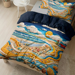 Coastal Scenery Quilt Bed Set 04HULU210125-Homacus