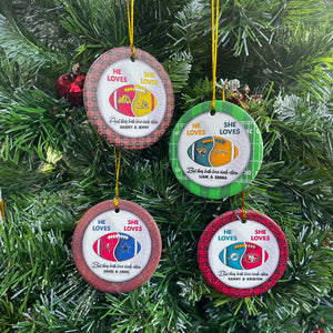 Football House Divided Ornaments - Couple Divided - Custom Team Logo Gifts For American Football Lover-Homacus