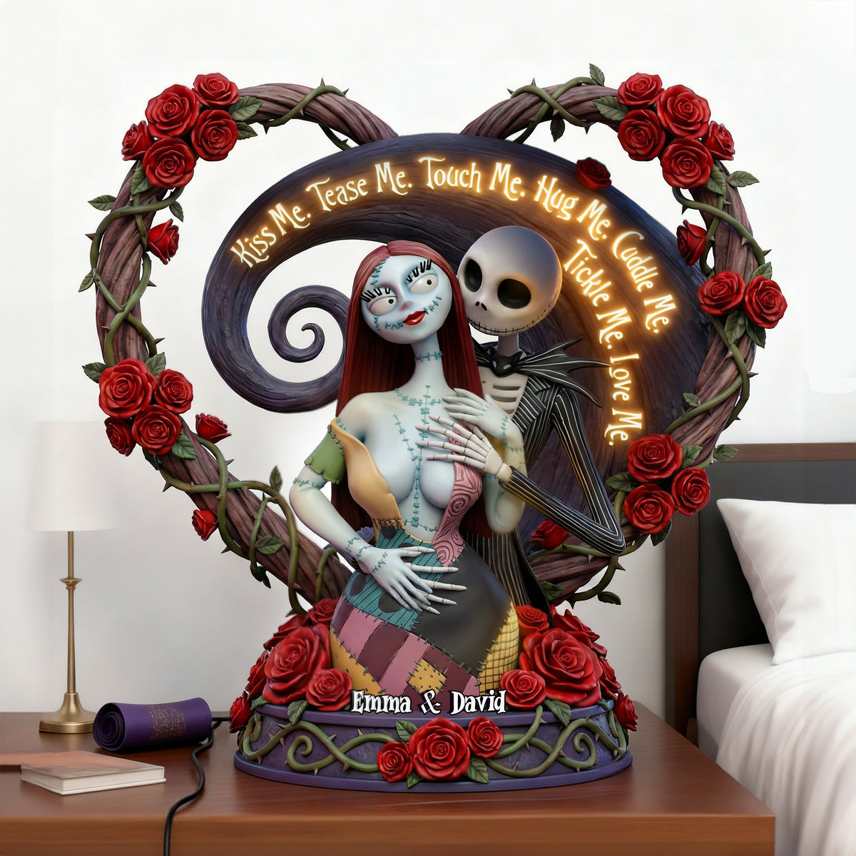 Playful Skeleton Couple Light Box - Personalized Gift For Couples 01HULU311225-Homacus