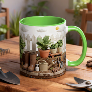 Gardening Scene Accent Mug – Personalized Gifts For Garden Lovers 03kilu080126-Homacus