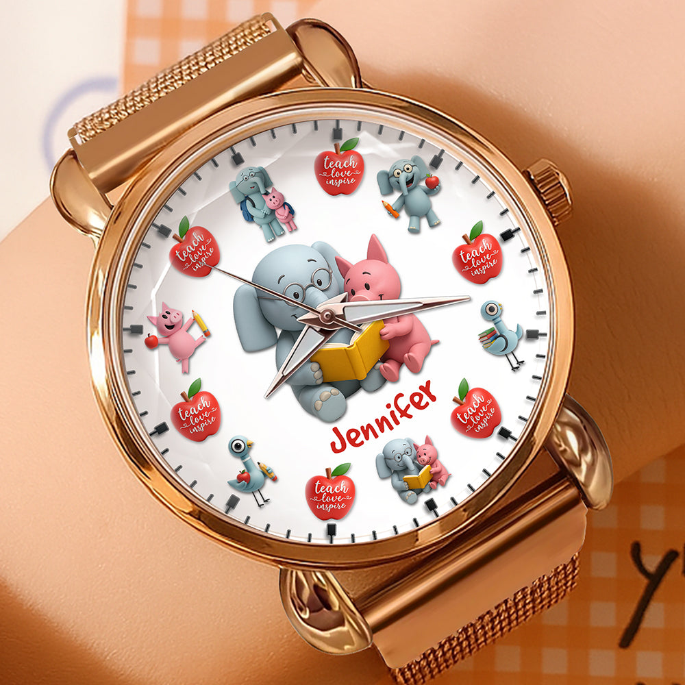 Teacher Love Inspire Mesh Strap Quartz Watch - Personalized Gifts For Teacher 03naqn160725-Homacus