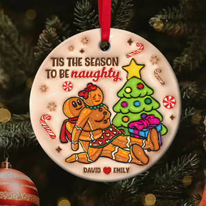 Personalized Gifts For Couple Gingerbread Naughty Ornament 01OHPU311024-Homacus