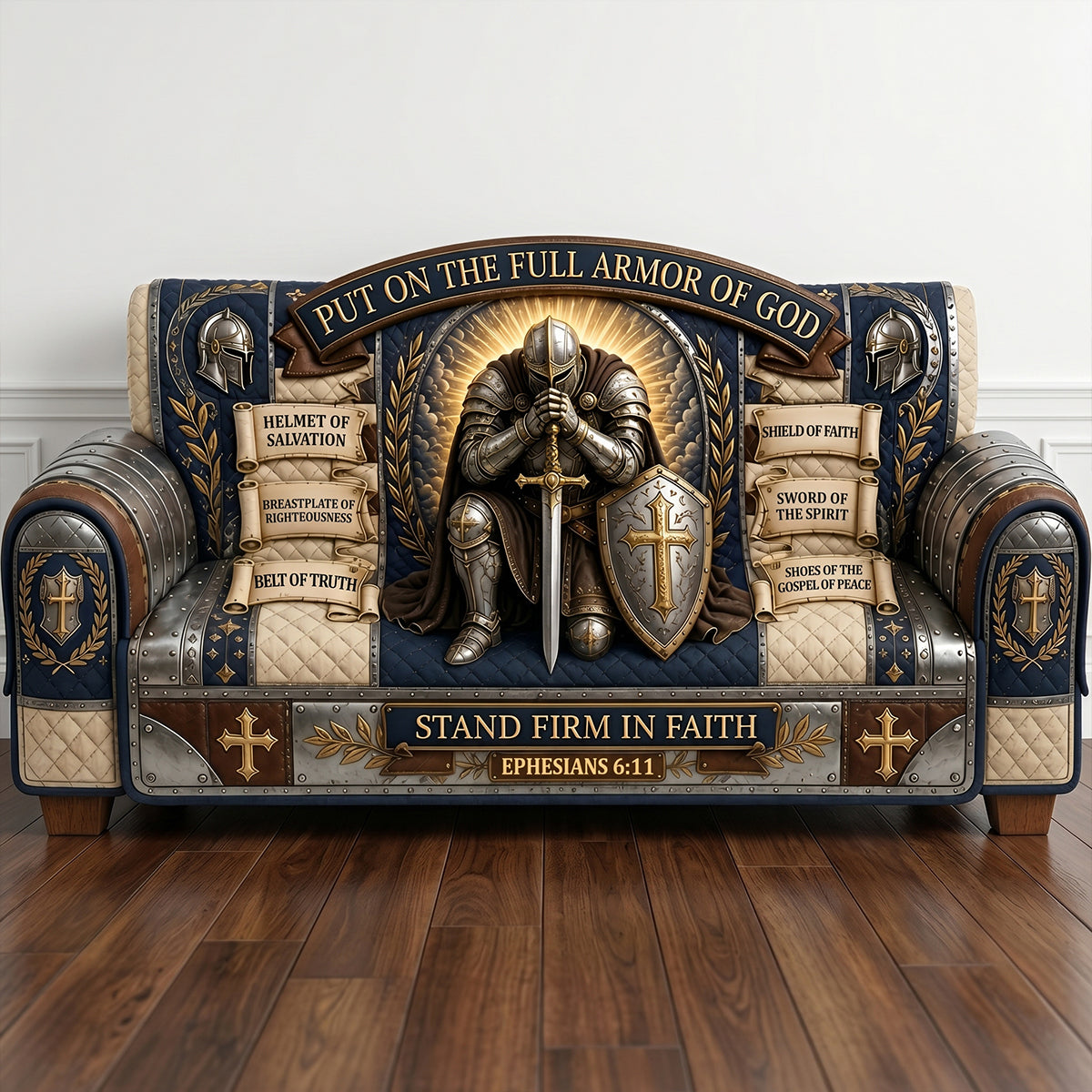 Armor Of God Quilted Sofa Cover - Personalized Gifts For Christian 02tytn220626-Homacus