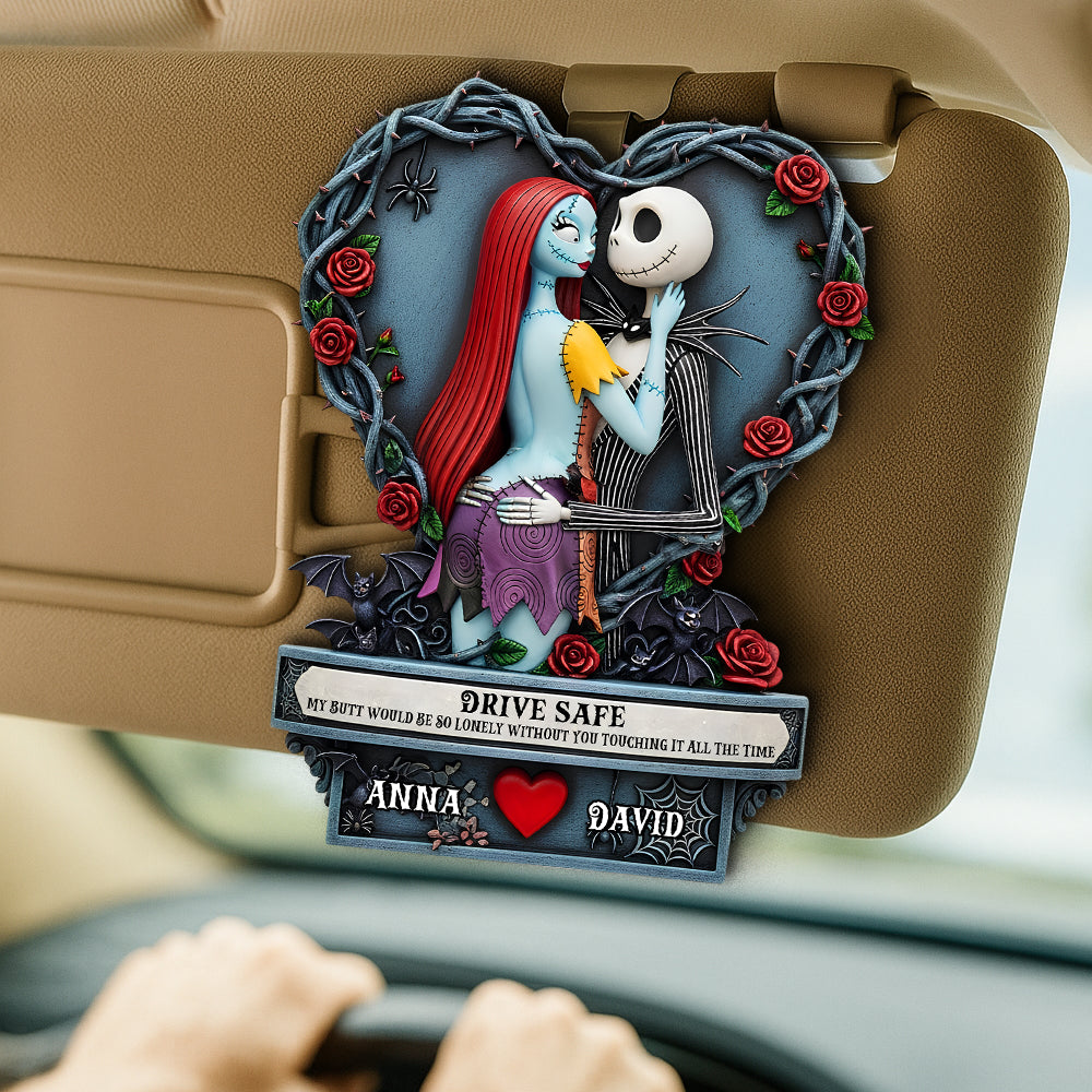 Naughty Spooky Couple Car Visor Clip - Personalized Gifts For Couple 03qhtn290525-Homacus