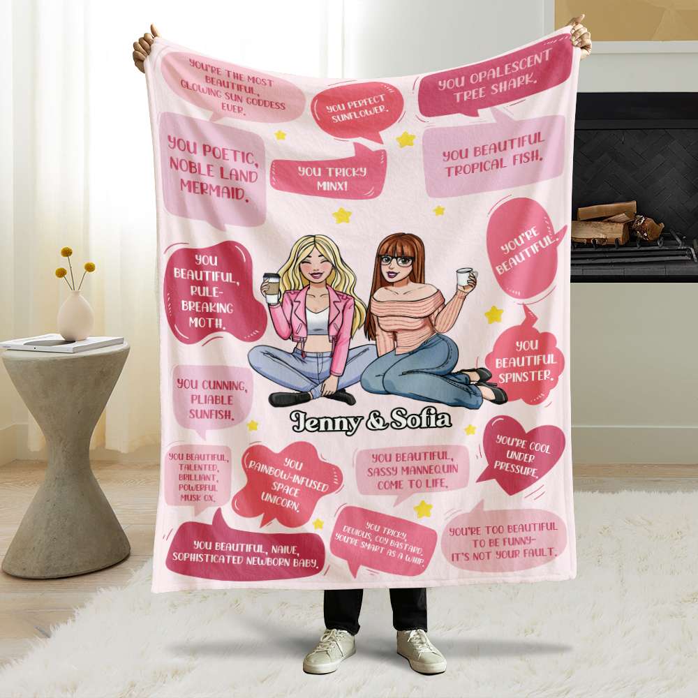 Personalized Gifts For Bestie Blanket Besties Girl 02KAMH130125HH-Homacus