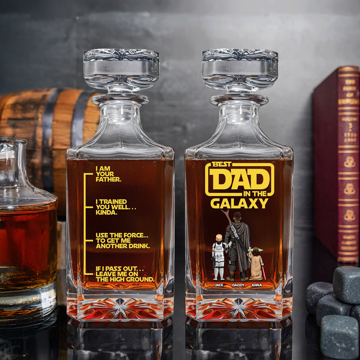 Galaxy Dad Whiskey Bottle - Personalized Christmas Gifts For Dad 01TOTN060525HHHG-Homacus