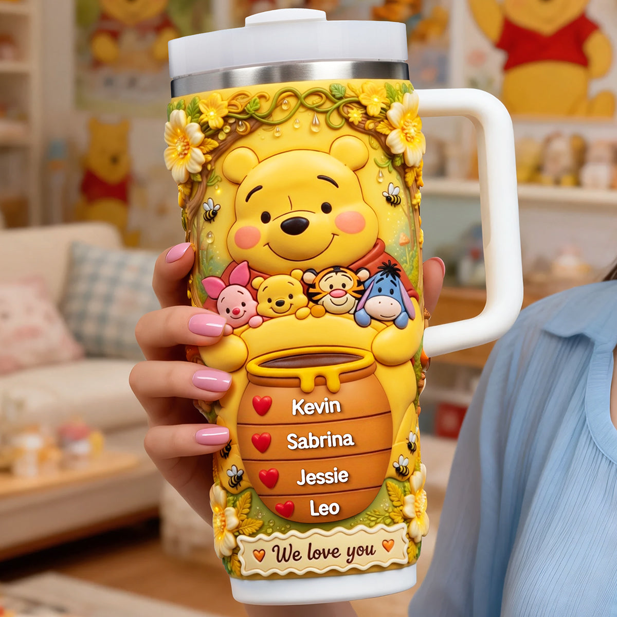 Childhood Mom And Kids 40oz Tumbler - Personalized Gifts For Mother's Day Tumbler 02TYTA280326-Homacus