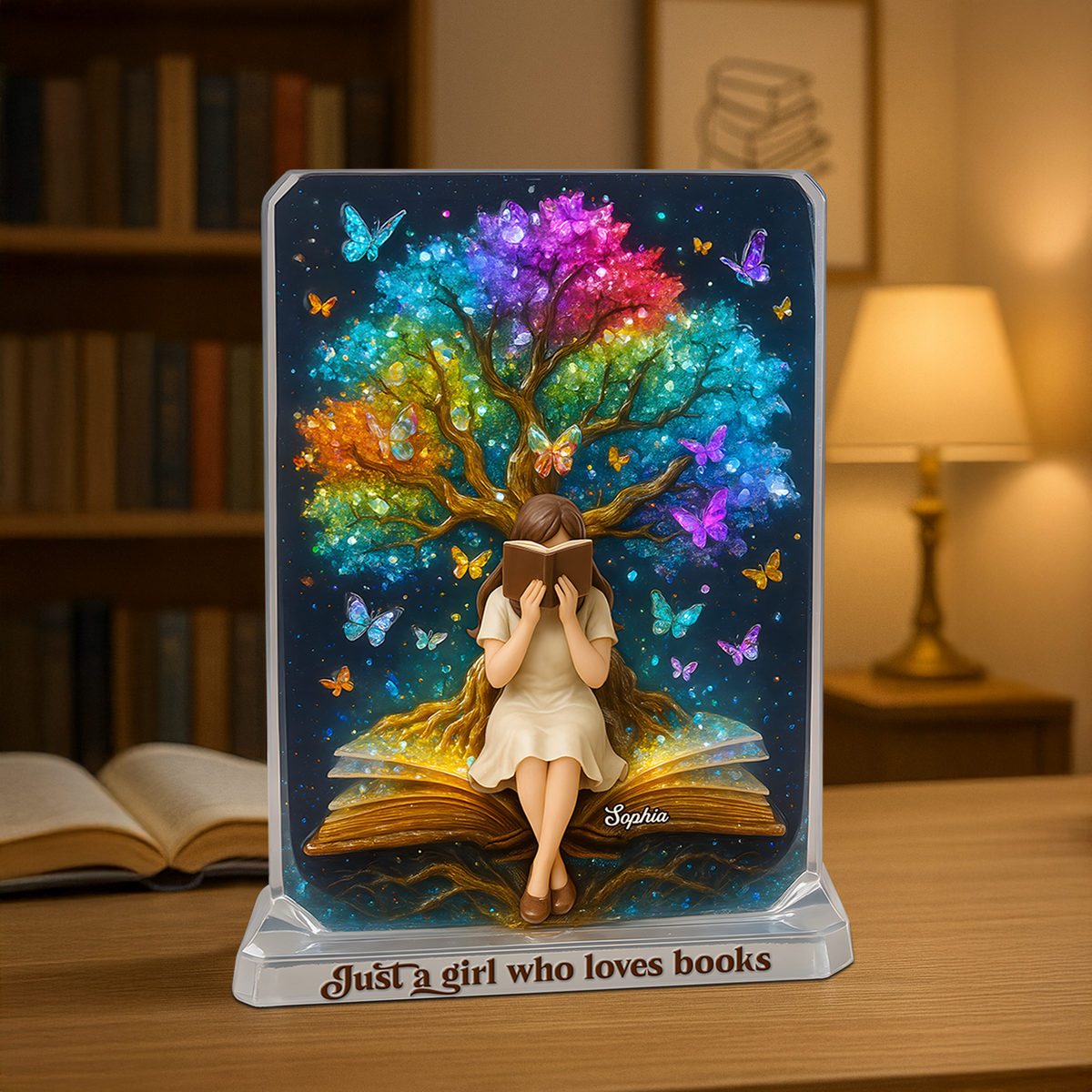 Reading Girl Acrylic Plaque - Personalized Gifts For Book Lovers 01topu160625-Homacus