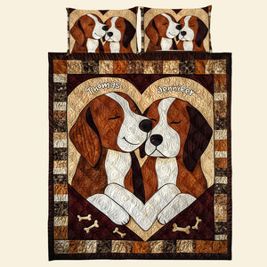 Personalized Gifts For Dog Couple Quilt Bed Set 01qnqn011124-Homacus