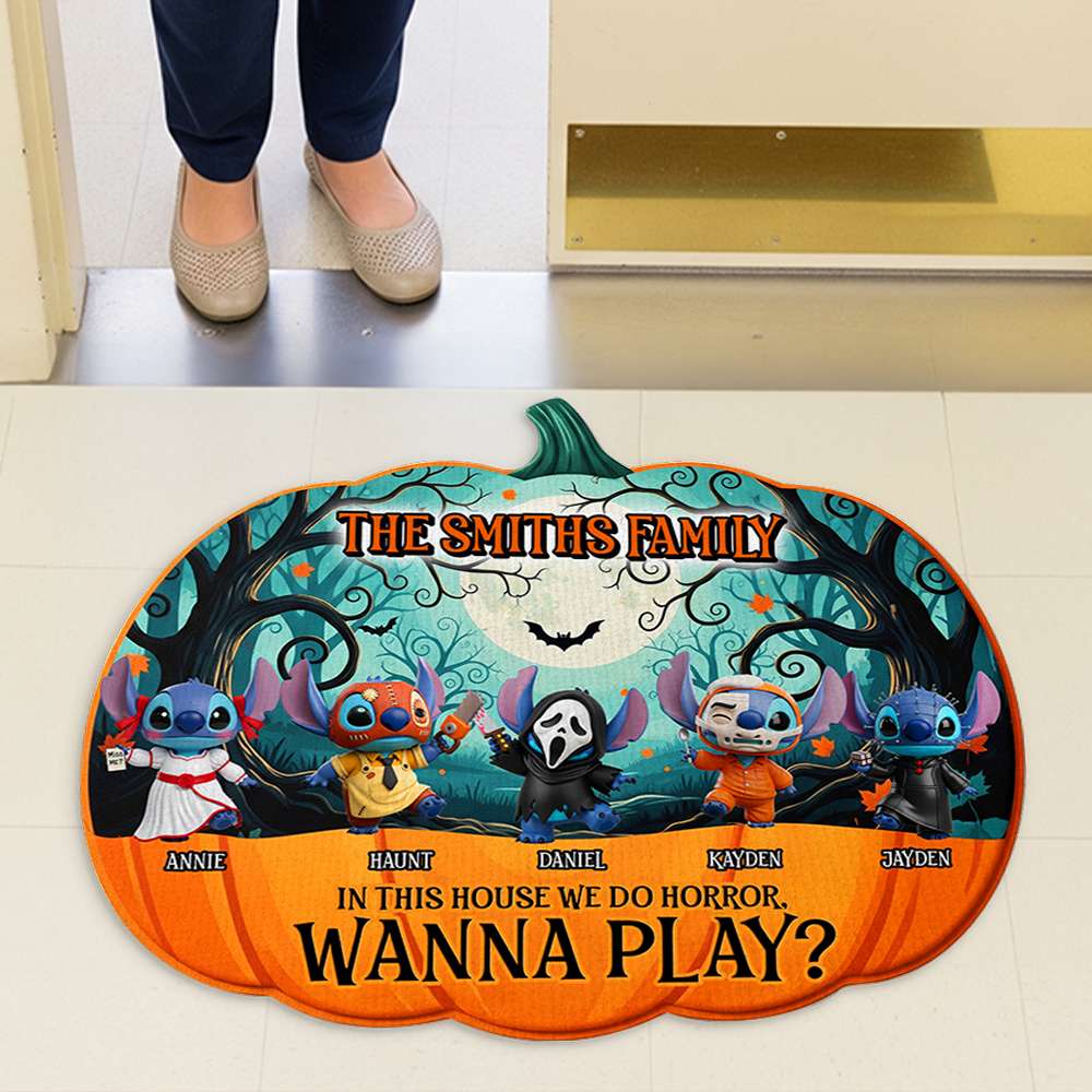 Cute Pumpkin Family Doormat - Personalized Gifts For Family 08PGLU080825-Homacus