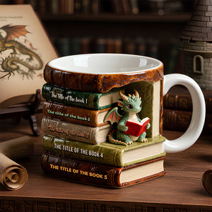 Dragon Reading Book Coffee Mug- Personalized Gifts For Book Lovers 08OHDT301225-Homacus