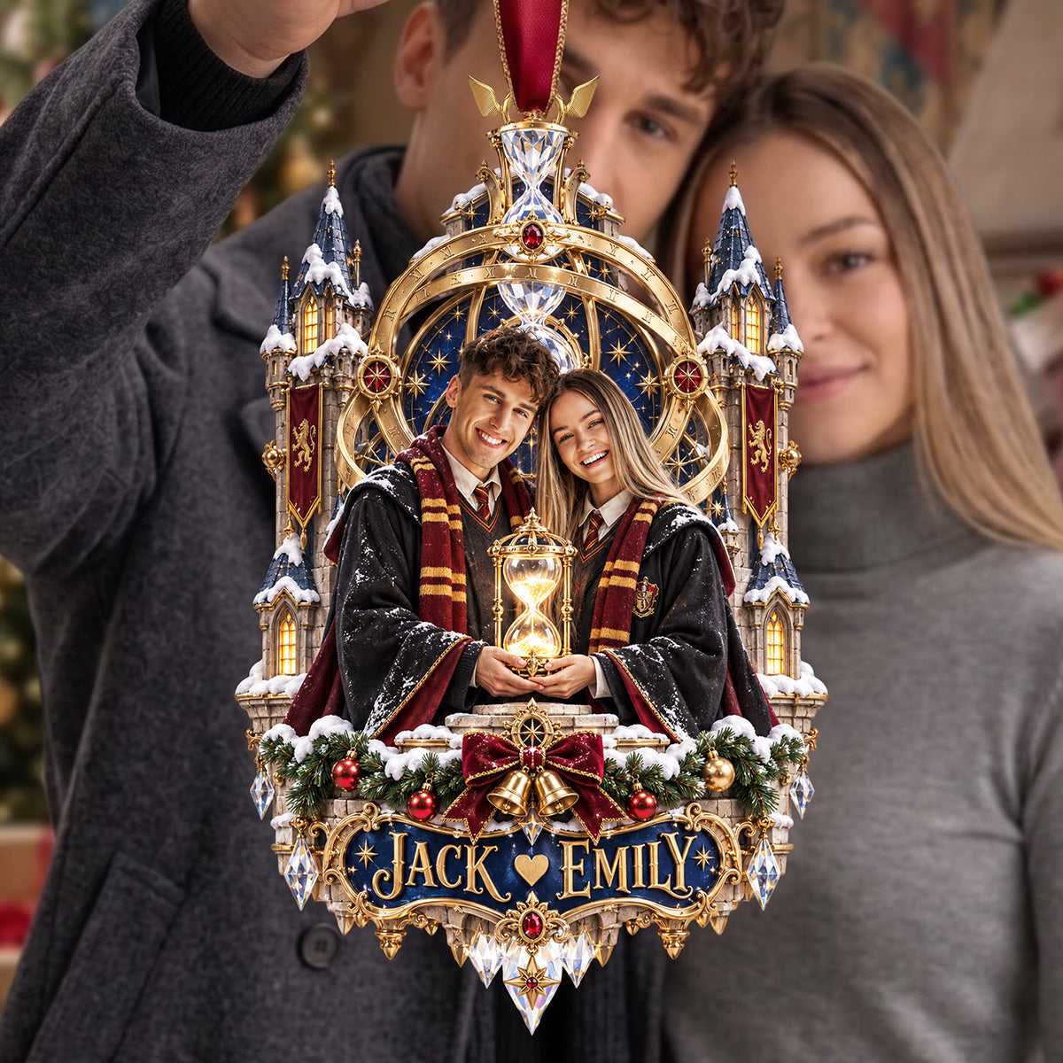 Enchanted Couple Christmas Ornament - Personalized Custom Photo Gift For Couples 02HATA100926