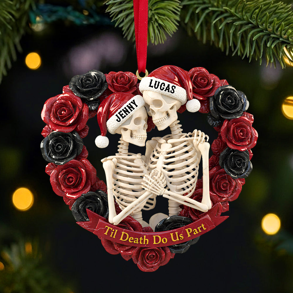 Personalized Gifts For Couple Christmas Skull Couple Ornament 02natn111025-Homacus