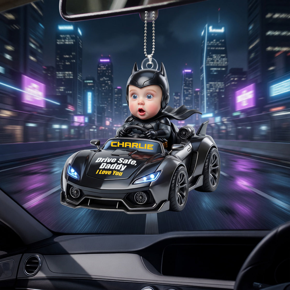 Drive Safe Daddy Car Ornament - Custom Photo Gifts For Dads 01nalu190526-Homacus