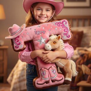 Cowgirl Alphabet Initial Letter Pillow - Personalized Gifts For Horse Lovers 03naqn111225-Homacus