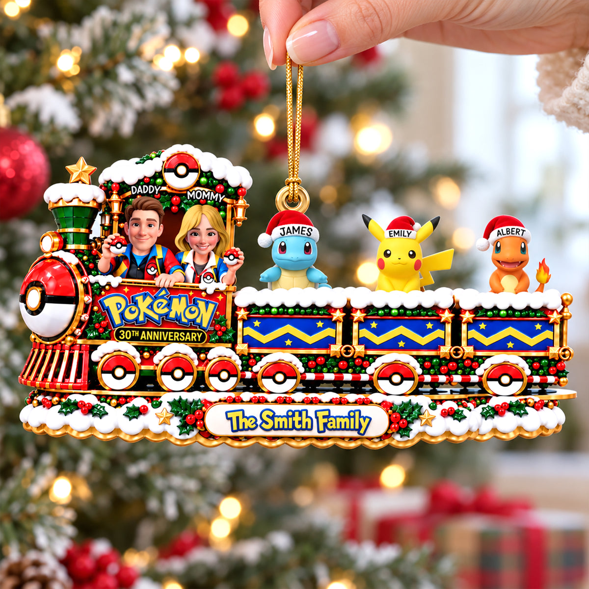 Family Lovely Train Adventure Acrylic Ornament - Personalized Christmas Gifts For Family 02ohqn280926-Homacus