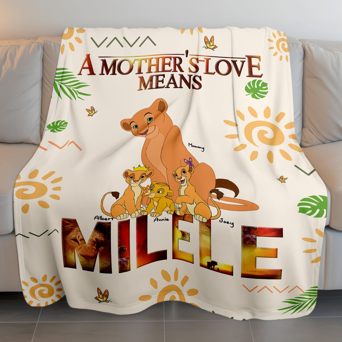 Personalized Gifts For Mom Lion Blanket - A Mother's Love Means MILELE 02OHLU110325-Homacus