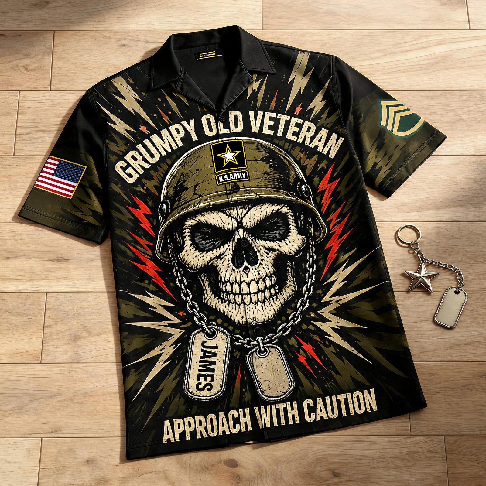 Old Skull Veteran Hawaiian Shirt- Personalized Gifts For Veteran 04NAQN150626-Homacus