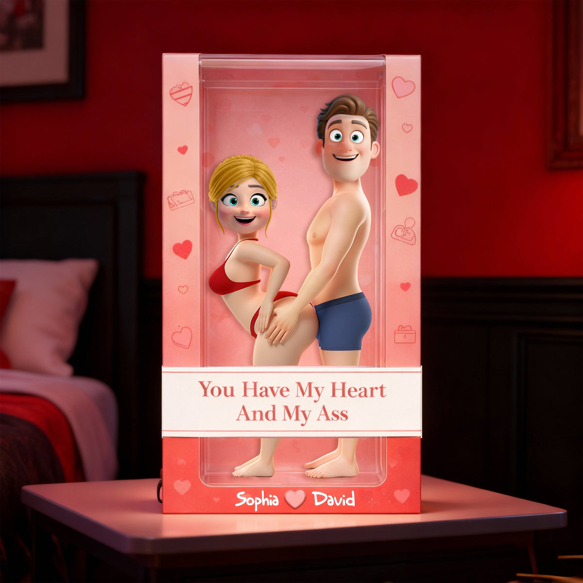 Cheeky Couple Acrylic Plaque - Personalized Gifts For Couple Valentine Plaque 07OHLU230126-Homacus