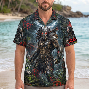 Alien Hunter Hawaiian Shirt - Personalized Gifts 03natn290626-Homacus