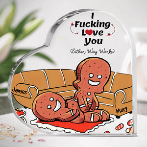 Personalized Gifts For Couple Heart Plaque Naughty Gingerbread 05TGDT121224-Homacus