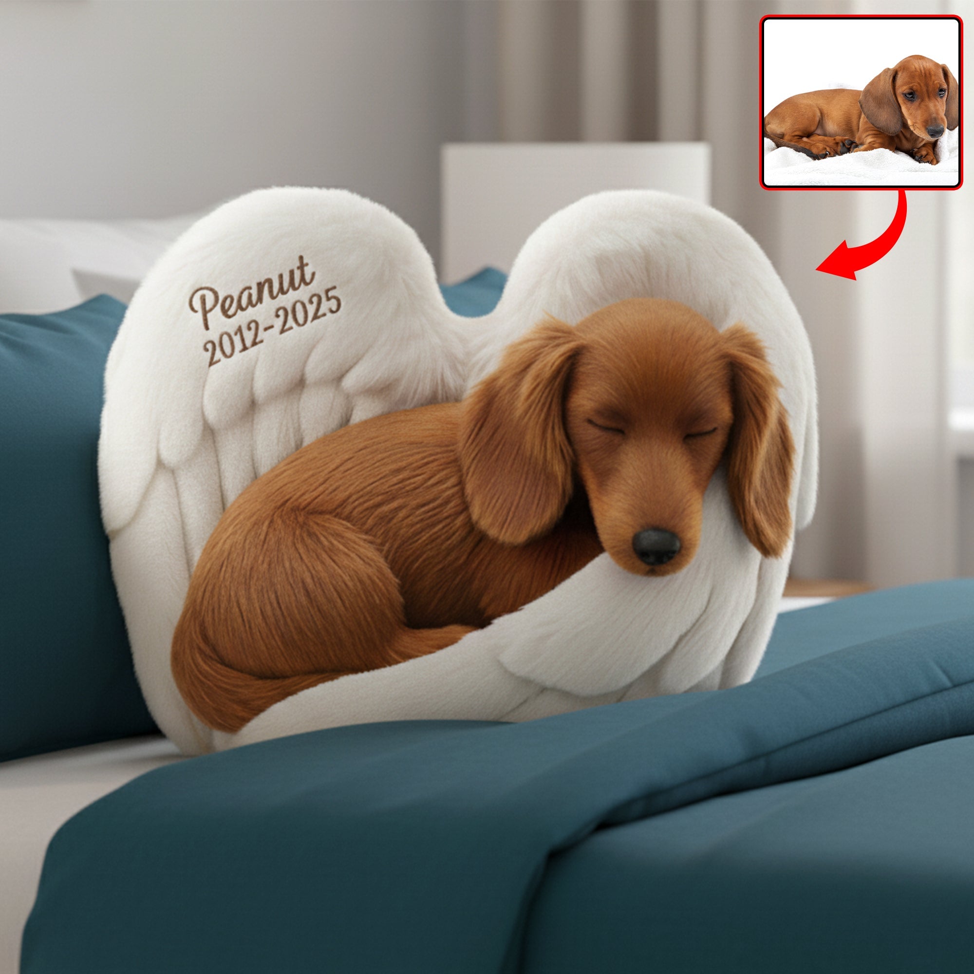Dog Heaven Custom Shaped Pillow - Custom Photo Gifts For Dog Lover 05NAQN101125-Homacus