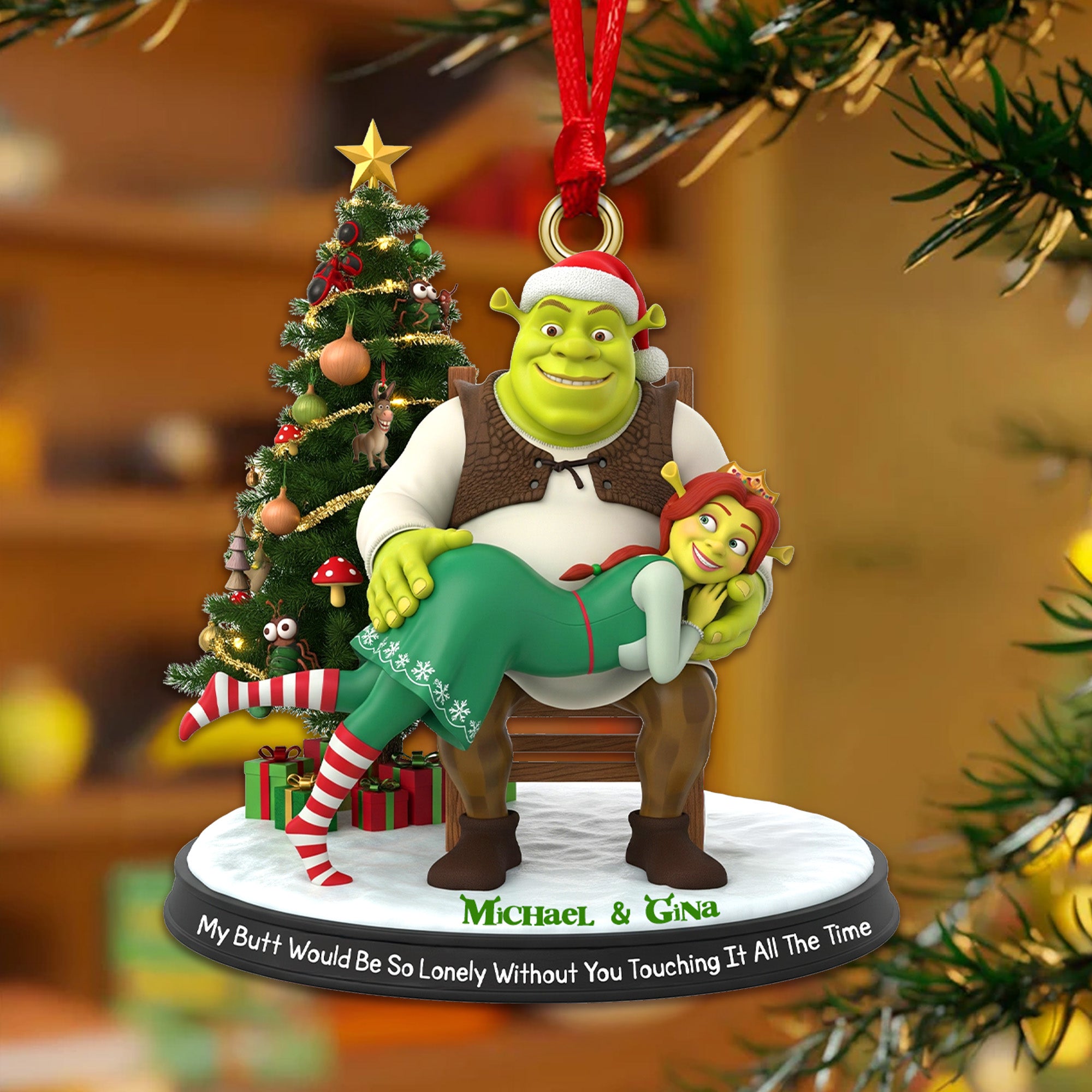 Ogre Couple Ornament - Personalized Gifts For Couple Christmas Ornament 04NAMG090925-Homacus