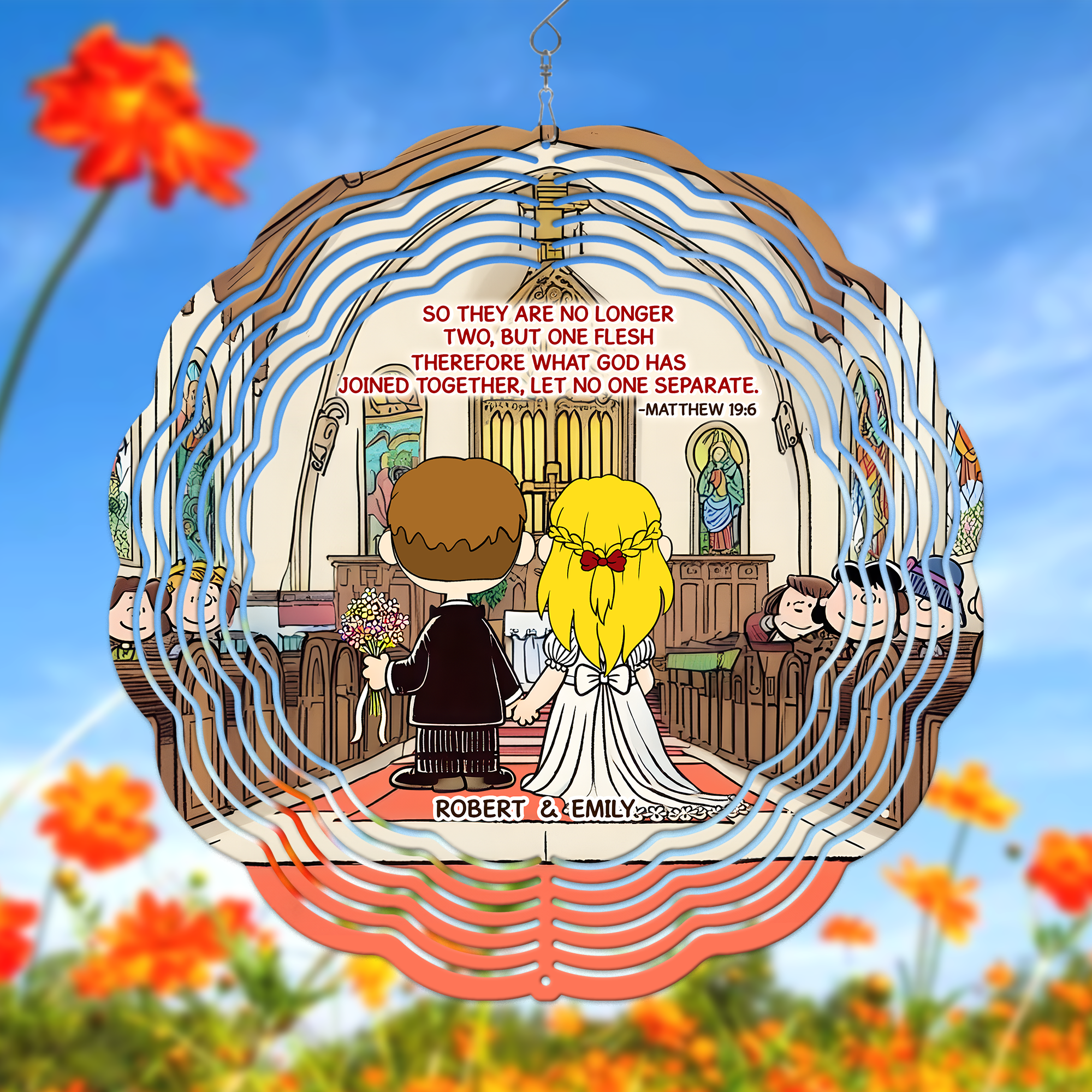 Personalized Gifts For Couple Wind Spinner Wedding In Church 03xqpu100125hg-Homacus